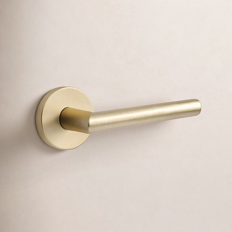 Stuttgart Passage Door Lever, Satin Brass, Left