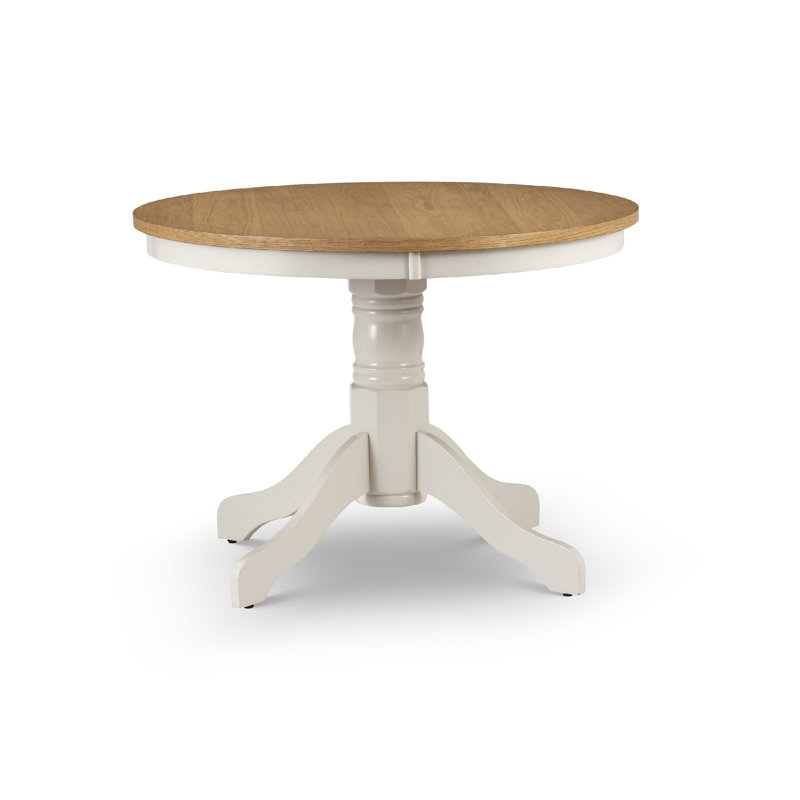 Conklin Round Solid Wood Base Dining Table, Ivory