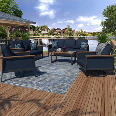 Townsend 7 - Person Outdoor Seating Group with Sunbrella Cushions