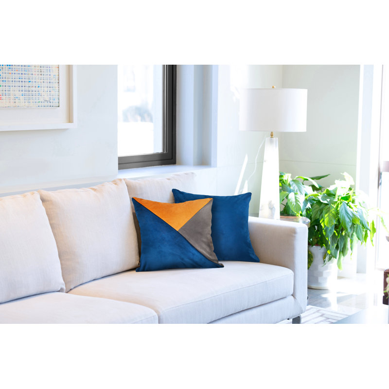Alabama Geometric Square Cushion Cover, Blue