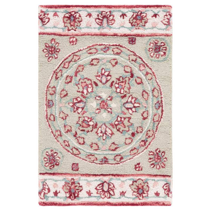 Bellagio Hand Tufted Wool Floral Rug, Rectangle 2' x 3'
