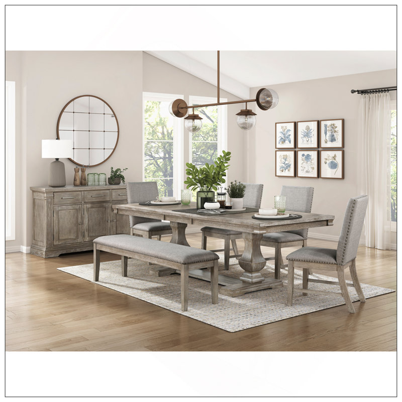 Ensemble de 2 chaises d'appoint avec dossier rembourré, garniture cloutée et finition gris brun pour un mobilier de salle à manger élégant