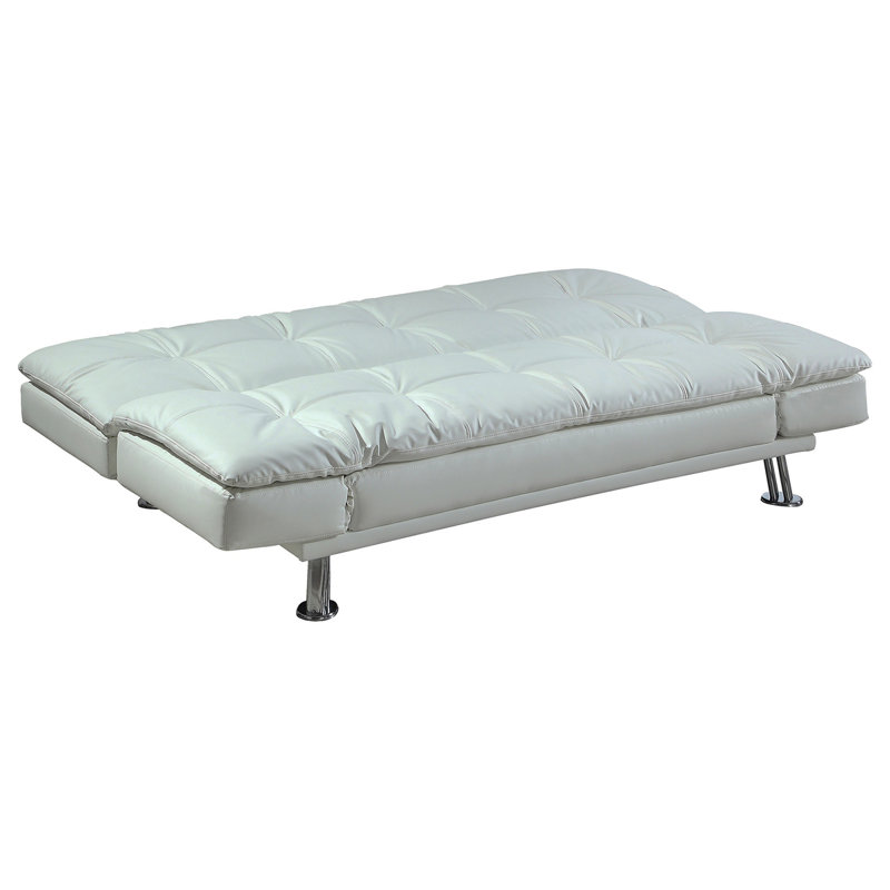 Kimpton White Upholstered Tufted Convertible Sofa Bed