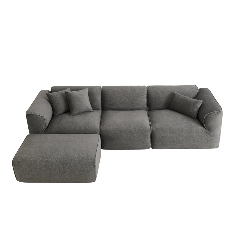 Boneless Luxury Sofa, Gray Polyester