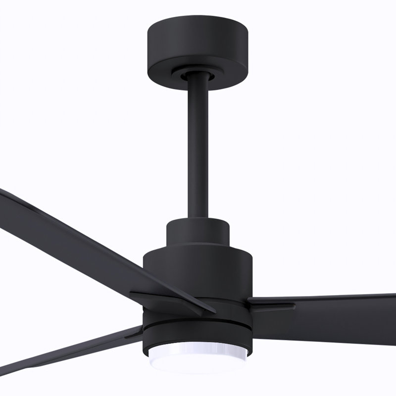 Alessandra - Three Blade Transitional Ceiling Fan -LED, Matte Black, 42", Matte Black