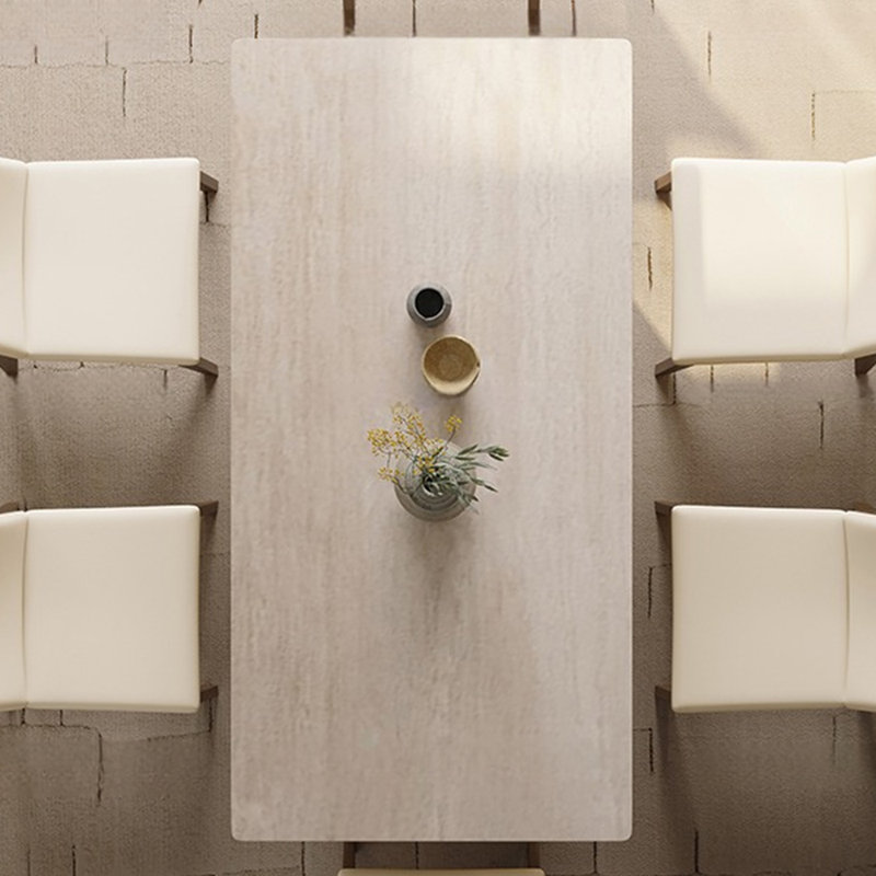 Home simple walnut color rectangular dining table, 29.52" H x 62.99" L x 31.49" W