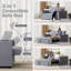 3 Seater Linen Sofa Bed-817941547