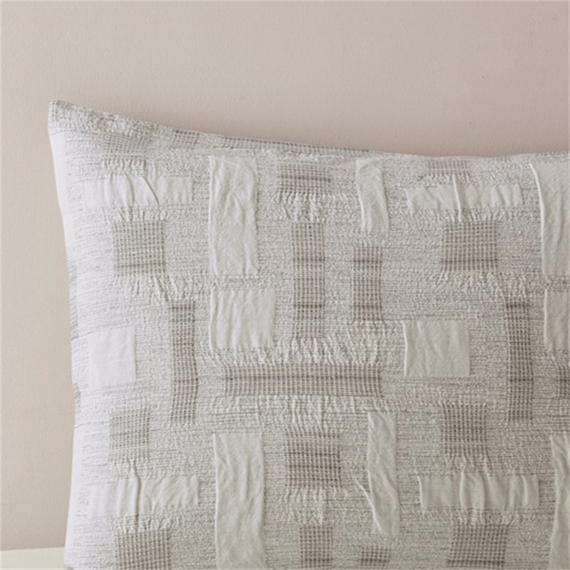 3 Piece Cotton Jacquard Duvet Set, Full/Queen Duvet Cover + 2 Shams