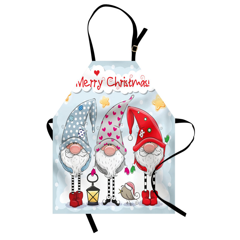 Tablier de Noël The Holiday Aisle®, cuisine de jardinage, taille adulte, bleu pâle multicolore