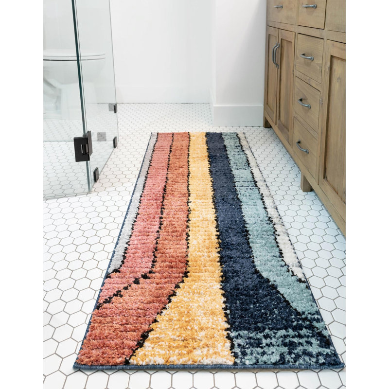 Abrams Geometric Polyester Rug, Runner 2' x 6'