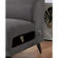 Fauteuil sans accoudoirs gris foncé de style contemporain avec pieds en acier de style contemporain
