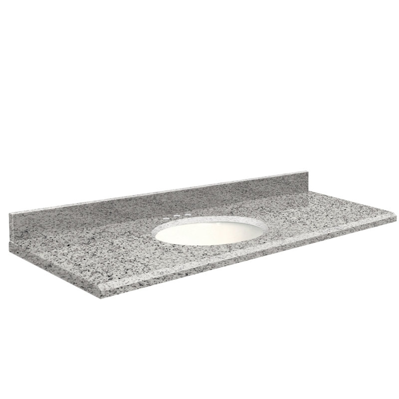 Dessus de salle de bain simple 61 po meuble-lavabo, Décalé de 8 po, Blanc, Noir absolu