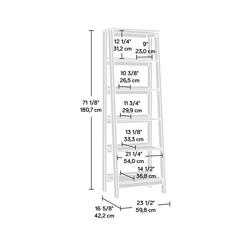 Shirleyann Ladder Storage Bookcase, Black