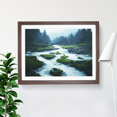 Captivating Forest Stream - Framed Print