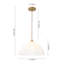 Vintage Large Single Light Dome-Shaped Striped Glass Pendant Light    -103073087