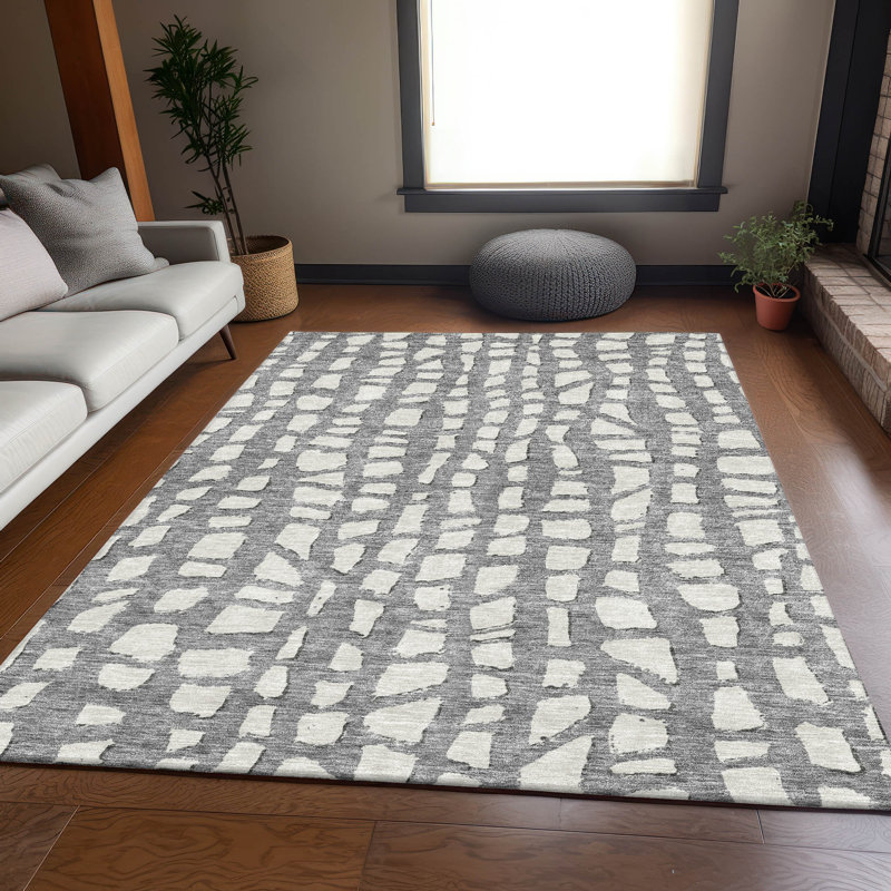 Lamanna Washable Striped Indoor / Outdoor Rug, Rectangle 10' x 14'