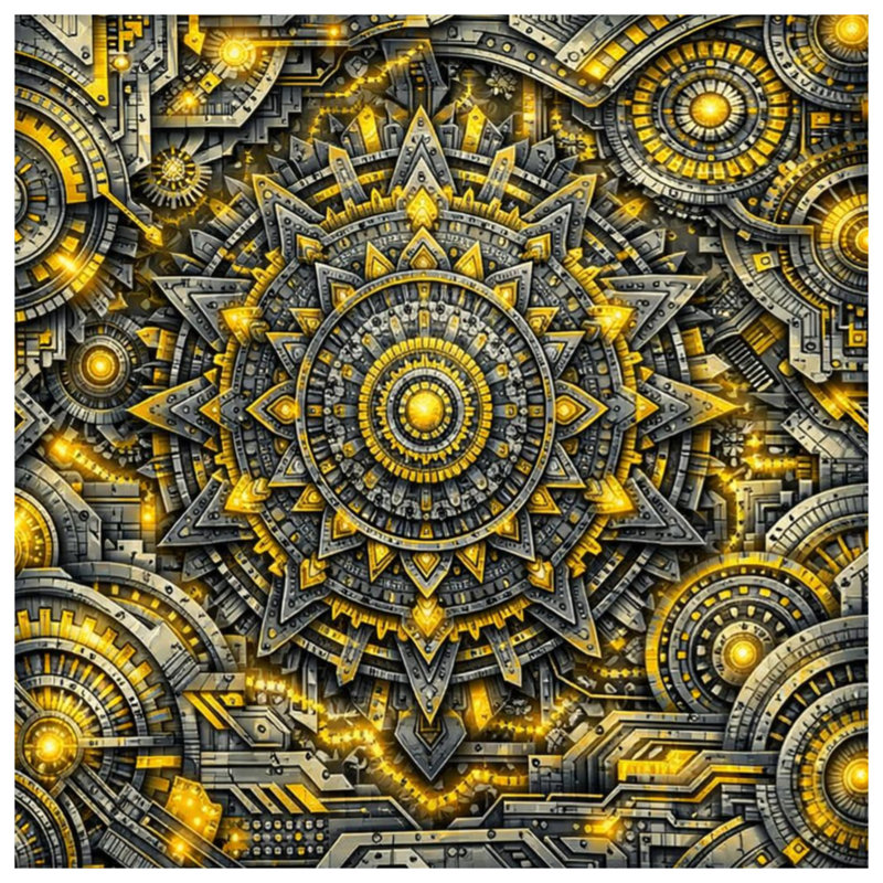 Intricate Metallic Mandala Comforter, Twin