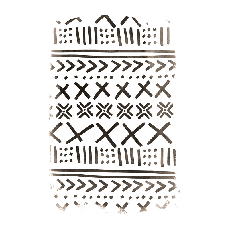 Mudcloth Pattern Abstract - Wrapped Canvas Print, 76cm H x 51cm W x 3.8cm D