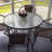 Round Metal Outdoor Dining Table With Umbrella Hole , 31.9'' in. W 31.9'' in. D