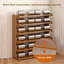 Range-chaussures à 6 niveaux en bois indépendant, unité de rangement verticale peu encombrante pour vestibule et couloir-129675288