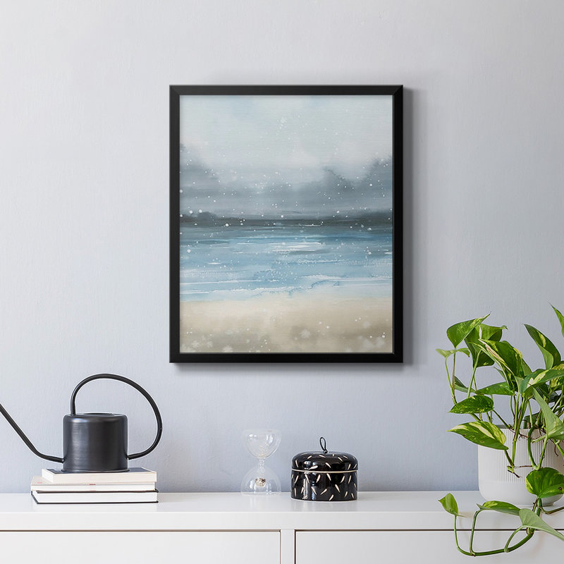 Étoiles et la mer I, toile encadrée de qualité supérieure - prête à être accrochée, Noir, H 24 po x l 20 po