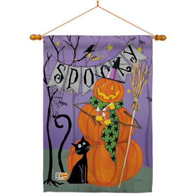Ensemble de drapeaux en polyester 40 x 28 po Spooky Pumpkin Men