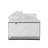 White Genuine Leather Sofa with Adjustable Headrests-841366762