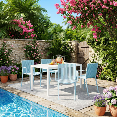 Fauteuil de patio empilable en polypropylène l 20,08 po x P 21,26 po x H 31,5 po Summer (ensemble de 4)