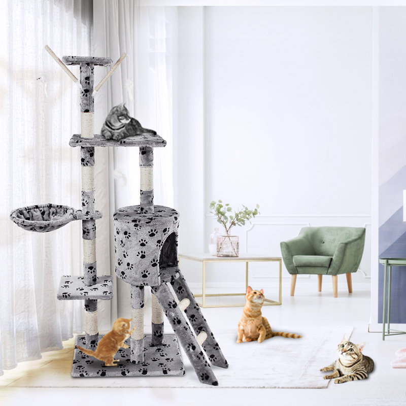 Keagan 138cm H Cat Tree, Grey Paw