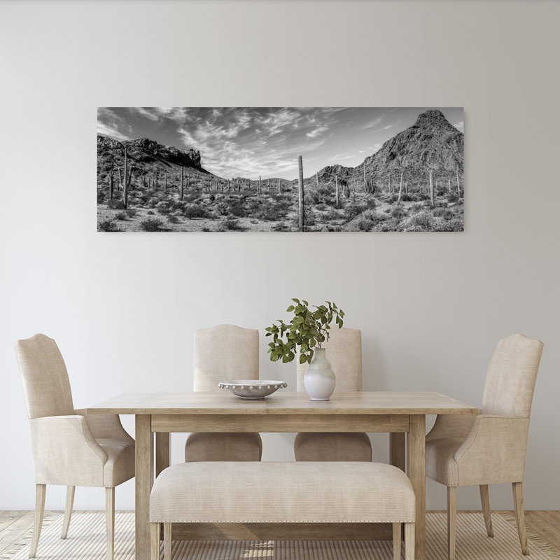 Various cactus plants in a desert Organ Pipe Cactus National Monument Arizona USA 1 Piece Wrapped Canvas Panoramic Wall Art