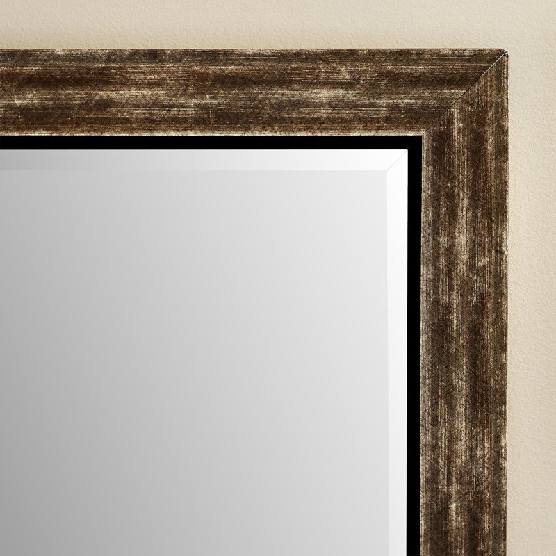 Flat Wall Mirror, Antique Silver