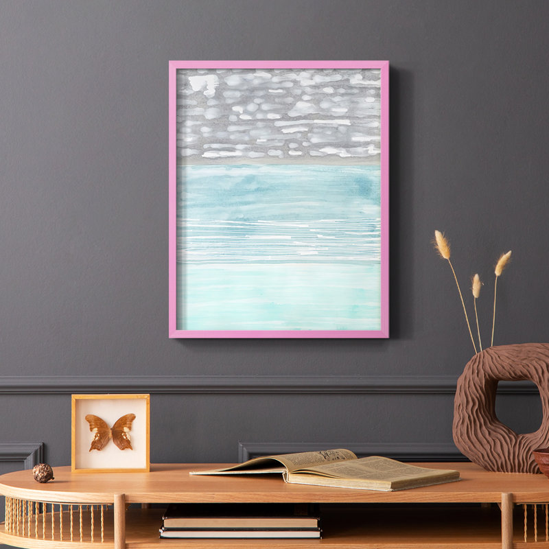 Hydrusphere II, reproduction encadrée - bois massif, Rose, H 10 po x l 8 po