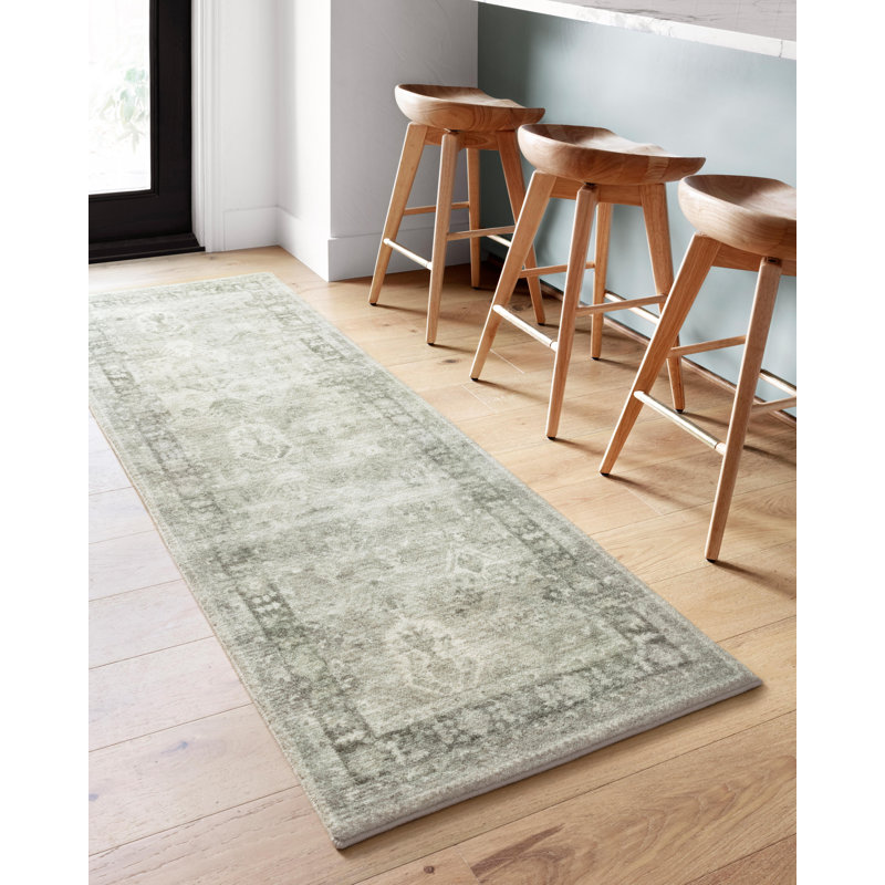 Oriental Steel Graphite Area Rug, Runner 2'6" x 7'6"