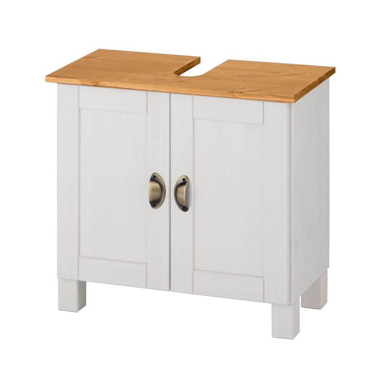 Lage Back To Wall Toilet Unit, White/Honey