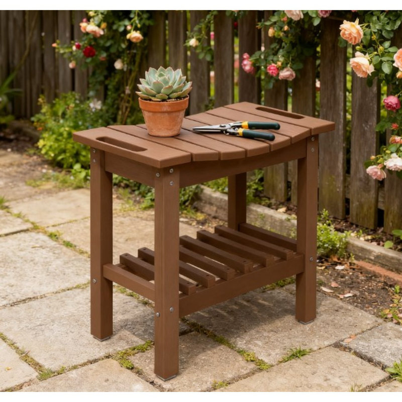 Banc de rangement - Banc intérieur / extérieur imperméable avec coussinets antidérapants, poignée et tablettes doubles, capacité de 265 lb (facile à assembler)