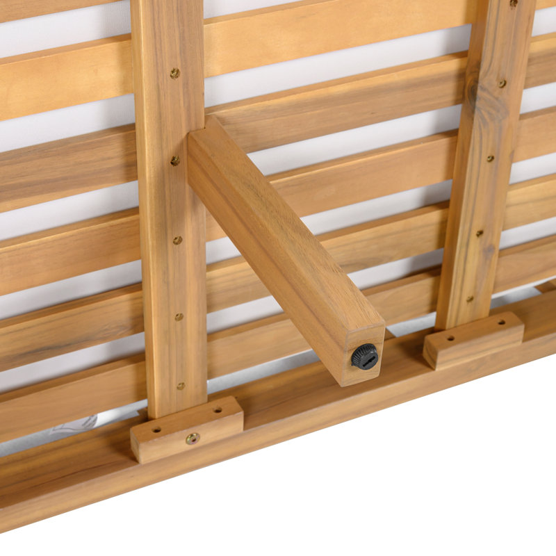 Canapé d'extérieur moderne en bois d'acacia 3 places avec coussins épais et dossier courbé Airwyn