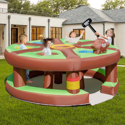 102.5'' Giant Inflatable Human Whack A Mole Game, An Inflatable Carnival Game Set with 7 Holes for Kids Sports Party Fun, Indoor or Outdoor, Light Weight Material, Easy Setup, Household Use