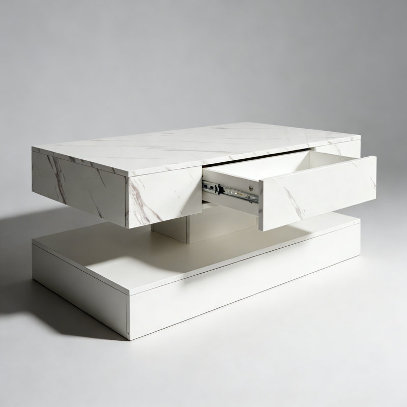 16.93IN High LED Coffee Table,Modern Coffee Table for Living Room,Living Room Tables,Large Living Room Furniture,LED Lights