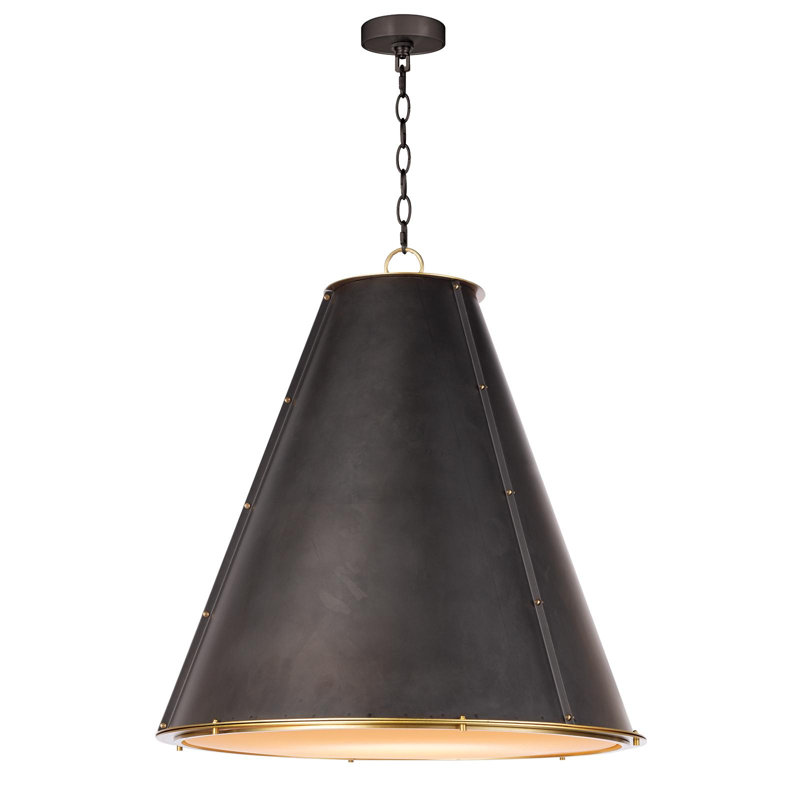 French Maid Chandelier Large, Blackened Brass, Black