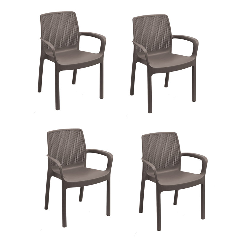 Dyani Stacking Patio Dining Armchair, Brown