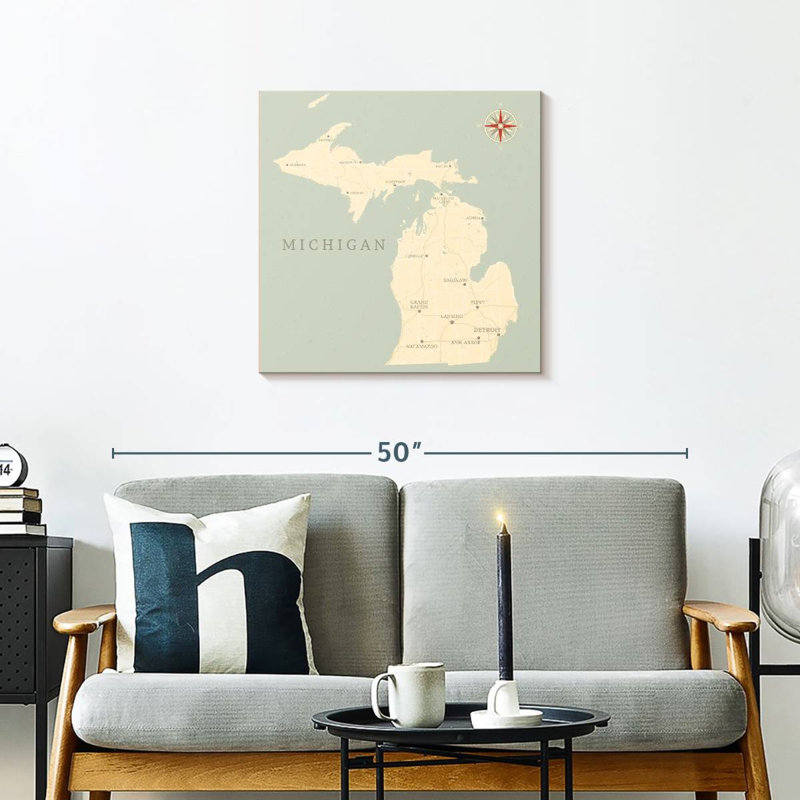 Carte du territoire de Aliaz, Michigan, H 24 po x l 24 po