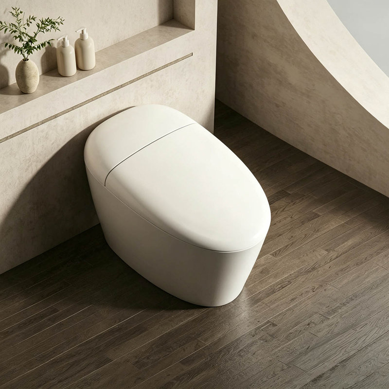 Toilette à fixation au sol 12 po, économe en eau, actionnée par les pieds, aucune puissance requise pour la salle de bain domestique