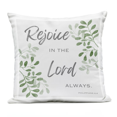 Stupell Industries Rejoice In Lord Botanicals Outdoor Printed Pillow, Design By Marcus Prime In Green