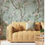 Papier peint botanique avec papillons et oiseaux verts-133426981-133426987