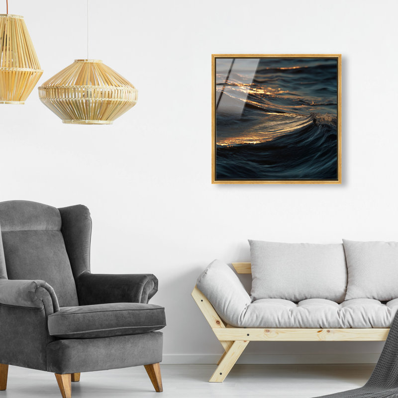 Sunset Sea I Print by Oliver Gal, 21" H x 21" W, Gold Floater Frame