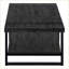 Table basse industrielle de style industriel en stratifié noir et métal avec tablette de rangement fixe 48 po