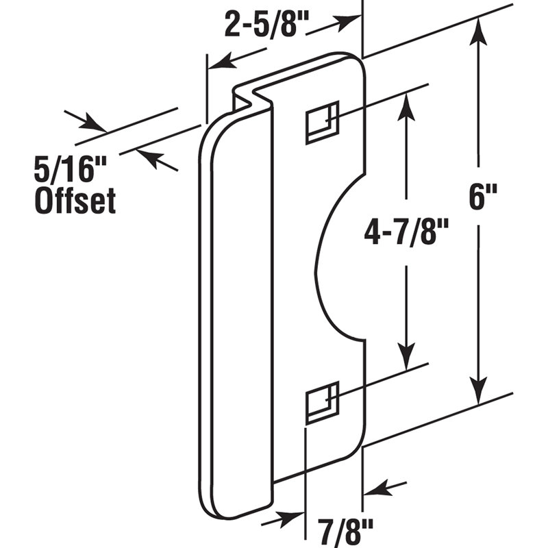 Plaque de protection en acier pour portes pivotantes, couvercle de 6 po avec décalage de 5/16 po, laiton poli, ensemble de 1