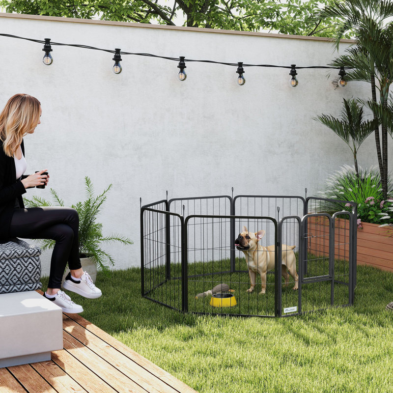 Parc pour chien 24 po 24 po, portatif pliable pour animaux 8 panneaux