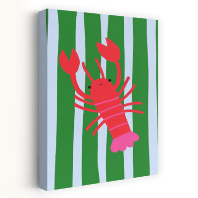 Contemporary Art Contemporary Fish Lobster Beach Ocean Wall Art by Neetesh Kumar - Wrapped Canvas Print