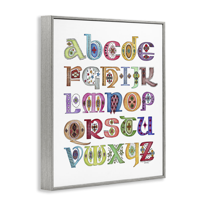 «Boho Whimsical Alphabet», art de la giclée encadrée par Marley Ungaro, Estampe numérique Farmhouse, H 20 po x l 16 po